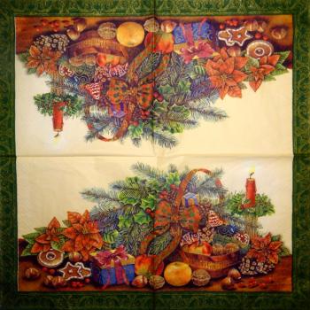 173 Weihnachten Blumen - 3-lagig